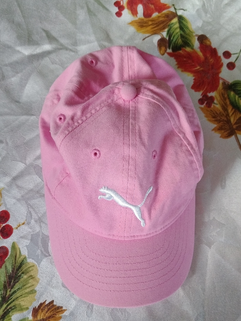 Puma Pink Baseball Cap with White Logo